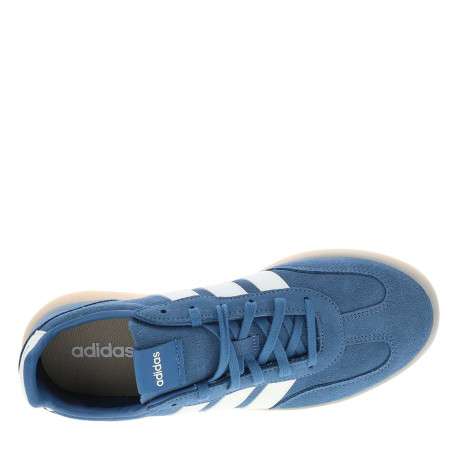 Baskets en cuir bleu à talon plat avec des lacets et un revêtement doux - Image 4