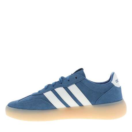 Baskets en cuir bleu à talon plat avec des lacets et un revêtement doux