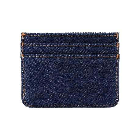 Porte-cartes en coton marine pourvu d'un patch embossé au nom de la marque - Image 3