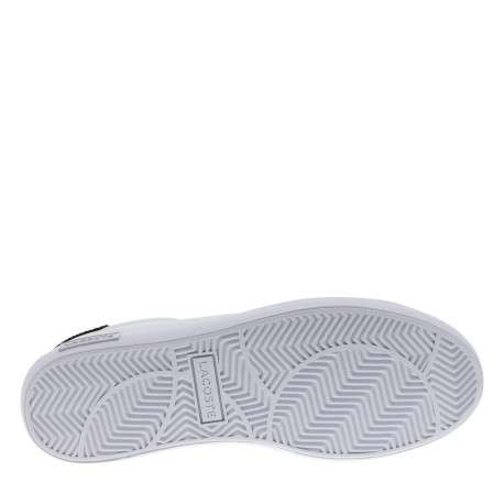 Tennis en cuir blanches avec le logo brodé et le talon noir et à lacets plats - Image 5