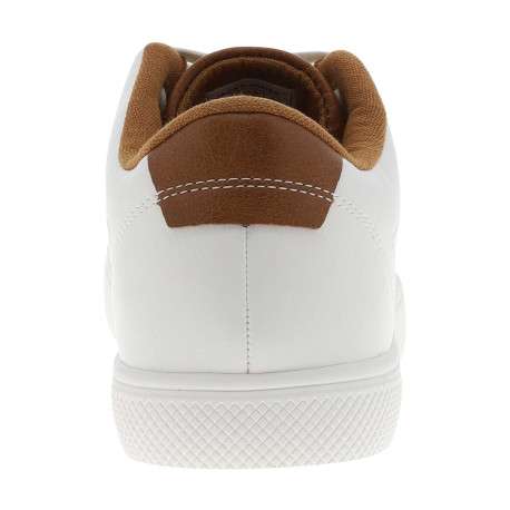 Tennis blanches à talon plat avec des lacets et logo embossé - Image 6