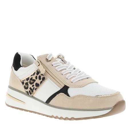 Baskets running léopard à talon compensé bas avec des lacets et un zip - Image 3