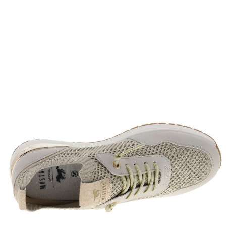 Baskets running sable à talon plat et à slip-on avec des lacets dorés décoratifs - Image 4