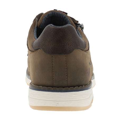 Baskets taupe à talon plat avec des lacets et un zip latéral - Image 6