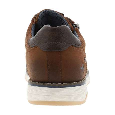 Baskets cognac à talon plat avec lacets et zip latéral décoratif - Image 6