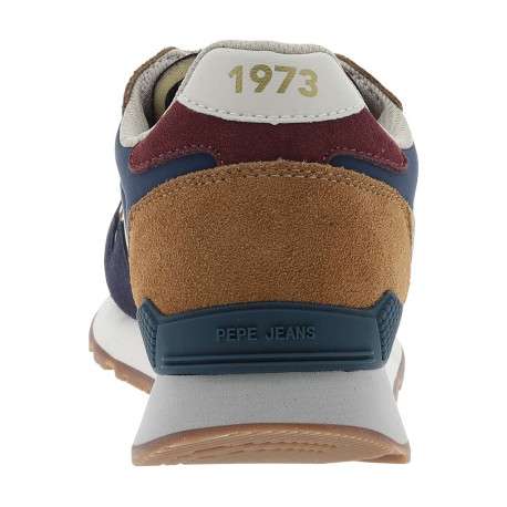 Baskets running Brit Back M en cuir bleu marine à talon plat avec des lacets - Image 6