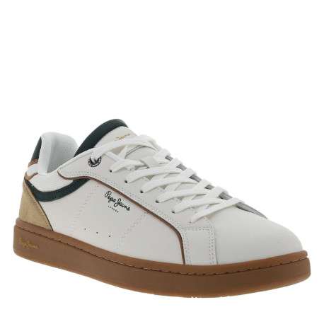 Tennis Clay Class M en cuir blanches à talon plat avec des lacets - Image 3