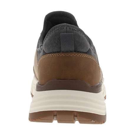 Sneakers taupe à talon plat et à slip-on avec des lacets décoratifs - Image 6