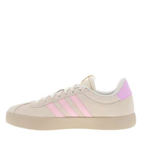 Baskets tennis en cuir rose en revêtement doux à talon plat avec des lacets