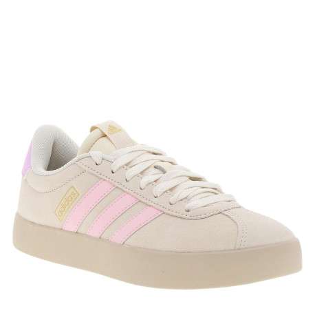 Baskets tennis en cuir rose en revêtement doux à talon plat avec des lacets - Image 3