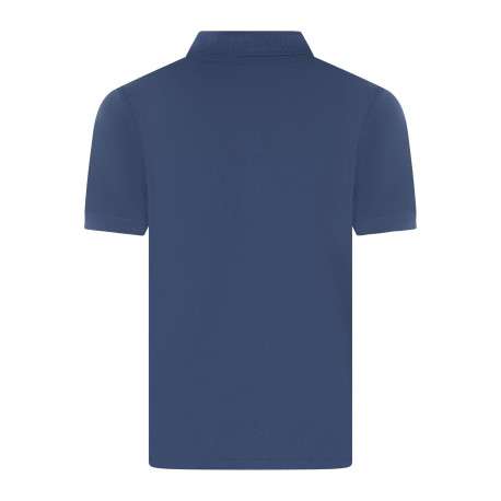Polo en coton indigo uni pourvu d'une coupe droite et d'un col boutonné - Image 2