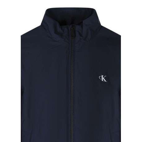 Blouson marine à coupe ajustée pourvu d'un col montant zippé - Image 3