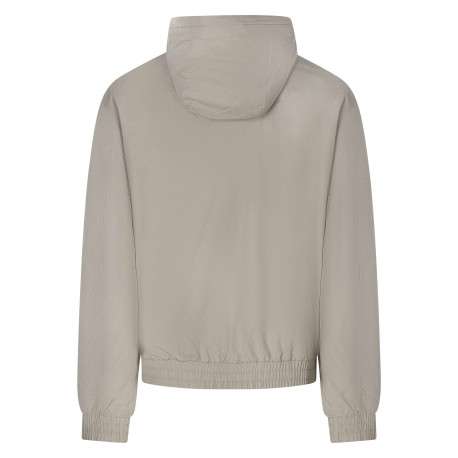 Blouson beige à coupe ajustée pourvu d'un col à capuche avec cordon de serrage - Image 2