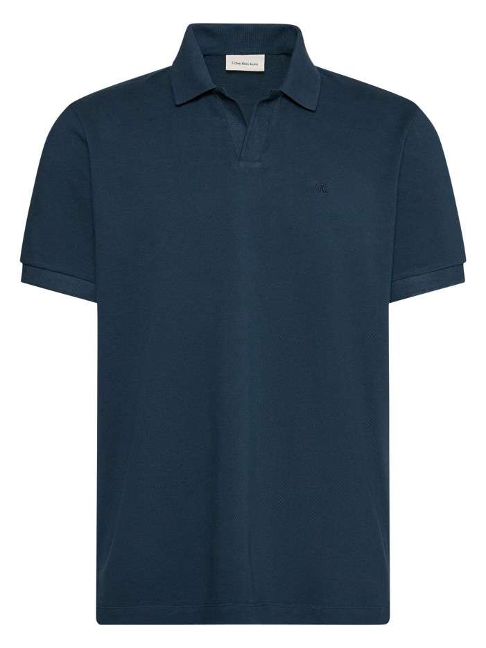 Polo en coton marine à...