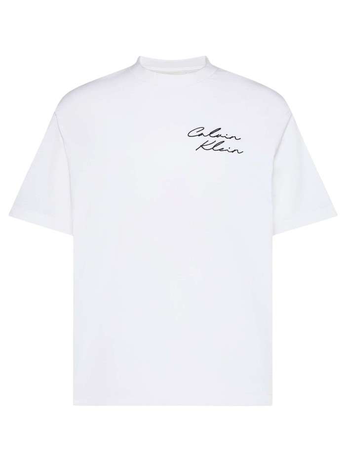 T-shirt en coton blanc à...
