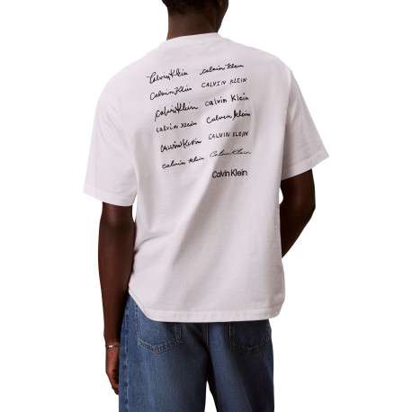 T-shirt en coton blanc à coupe droite brodé du nom de la marque - Image 3