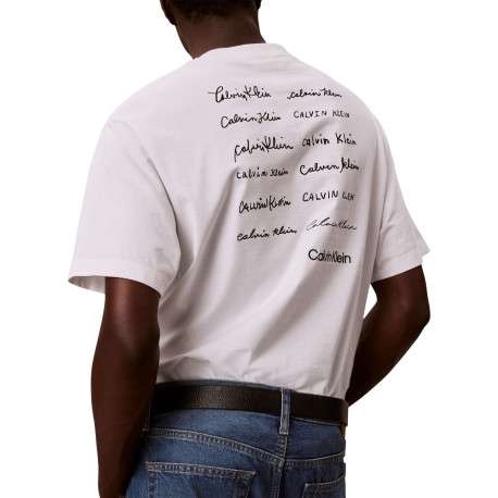 T-shirt en coton blanc à coupe droite brodé du nom de la marque - Image 5