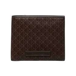 Portefeuille marron à motif monogramme pourvu de multiples rangements