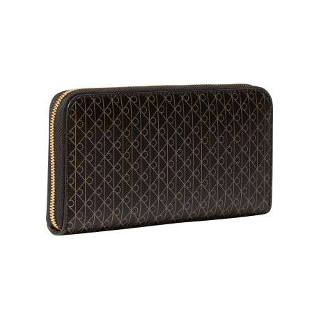 Portefeuille marron à motif monogramme pourvu d'une fermeture zippée - Image 2
