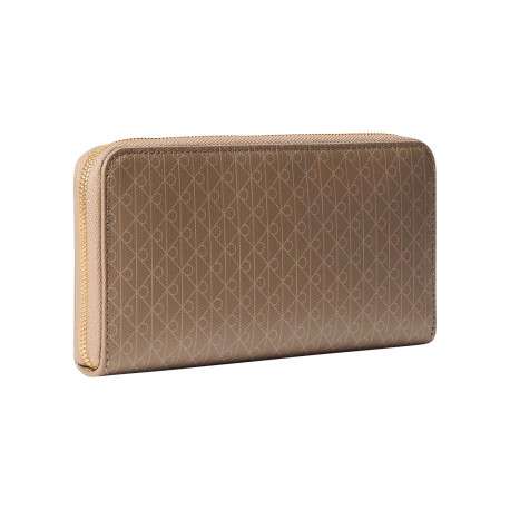 Portefeuille beige à motif monogramme pourvu d'une fermeture zippée - Image 2