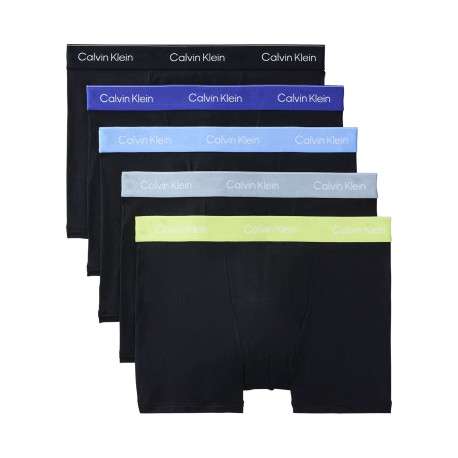 Lot de 5 boxers en coton noirs pourvus d'une ceinture élastiquée