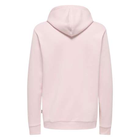 Sweat en coton mélangé rose uni pourvu de manches longues et d'une coupe droite - Image 2