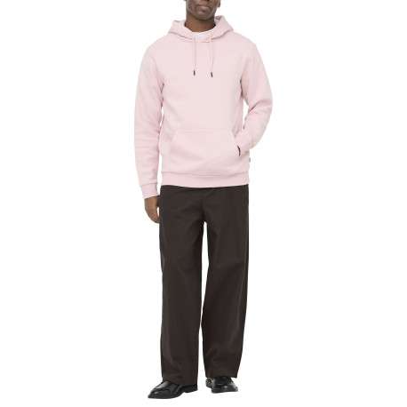 Sweat en coton mélangé rose uni pourvu de manches longues et d'une coupe droite - Image 3