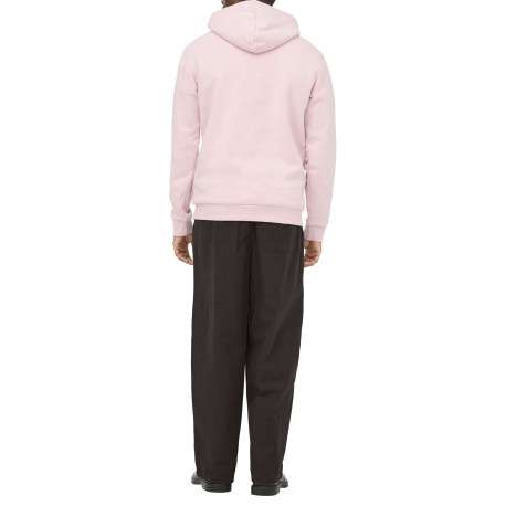 Sweat en coton mélangé rose uni pourvu de manches longues et d'une coupe droite - Image 4
