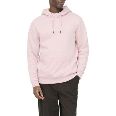 Sweat en coton mélangé rose uni pourvu de manches longues et d'une coupe droite - Image 5