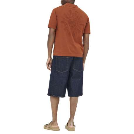 Chemise brique unie pourvue de manches courtes et d'une coupe droite - Image 4