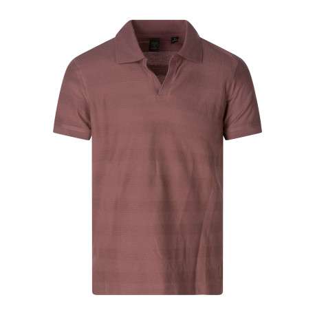 Polo en coton corail uni avec une coupe droite et un col polo