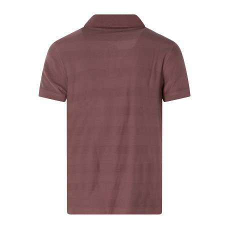 Polo en coton corail uni avec une coupe droite et un col polo - Image 2