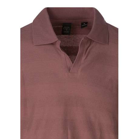 Polo en coton corail uni avec une coupe droite et un col polo - Image 3