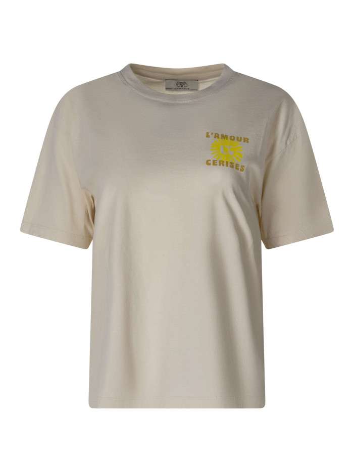 T-shirt en coton écru uni...