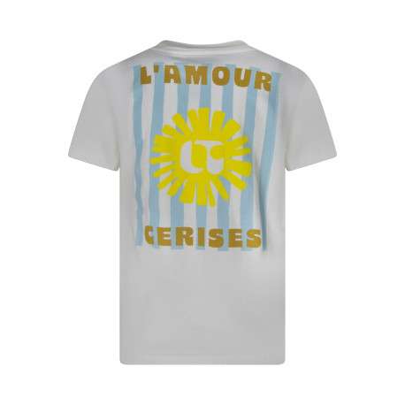 T-shirt en coton écru uni pourvu d'une coupe droite et d'un col rond - Image 2