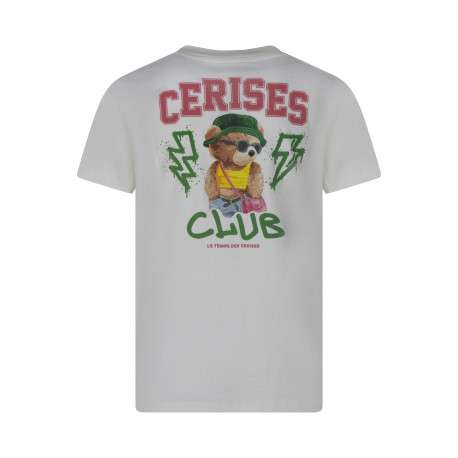 T-shirt en coton blanc uni pourvu d'une coupe droite et d'un col rond - Image 2