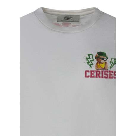 T-shirt en coton blanc uni pourvu d'une coupe droite et d'un col rond - Image 3