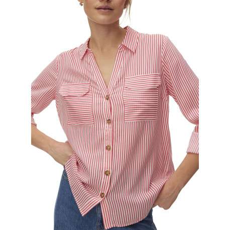 Chemise rose à coupe ajustée pourvue d'un col à revers et de manches longues - Image 2