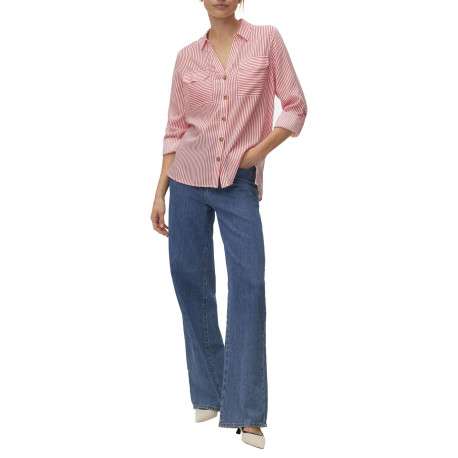 Chemise rose à coupe ajustée pourvue d'un col à revers et de manches longues - Image 5