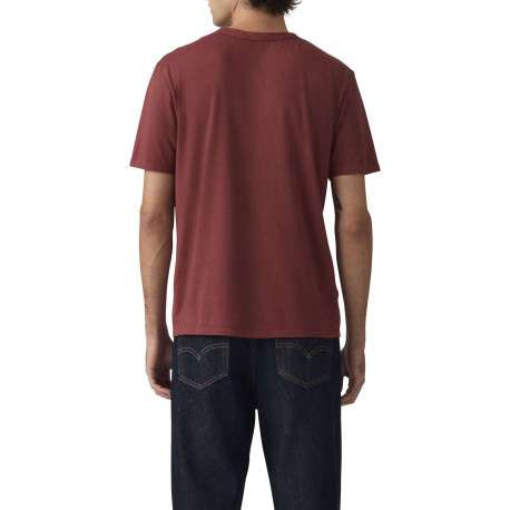 T-shirt en coton bordeaux à coupe droite pourvu du logo de la marque - Image 4