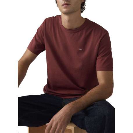 T-shirt en coton bordeaux à coupe droite pourvu du logo de la marque - Image 6