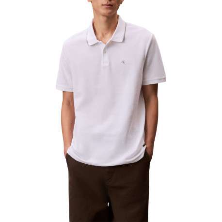 Polo en coton blanc à coupe droite pourvu d'un col à revers boutonné - Image 2