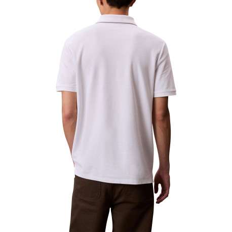 Polo en coton blanc à coupe droite pourvu d'un col à revers boutonné - Image 3