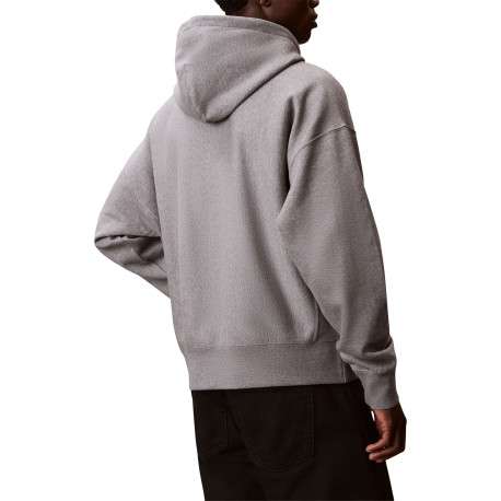 Sweat en coton gris à coupe droite pourvu d'un col à capuche - Image 3