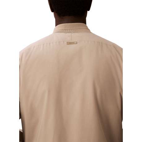 Bomber beige à coupe ajustée pourvu d'une fermeture zippée argentée - Image 3