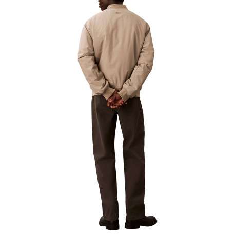 Bomber beige à coupe ajustée pourvu d'une fermeture zippée argentée - Image 5