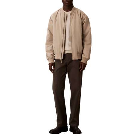 Bomber beige à coupe ajustée pourvu d'une fermeture zippée argentée - Image 6