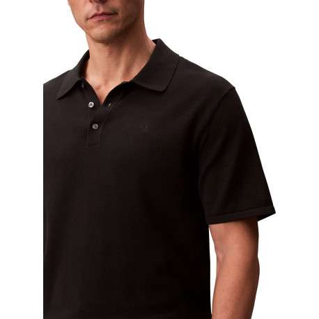 Polo en coton noir à coupe droite pourvu d'un col à revers boutonné - Image 5