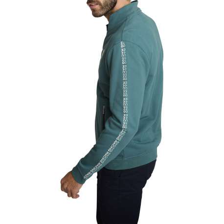 Gilet en coton mélangé uni à coupe ajustée pourvu d'un col montant - Image 3