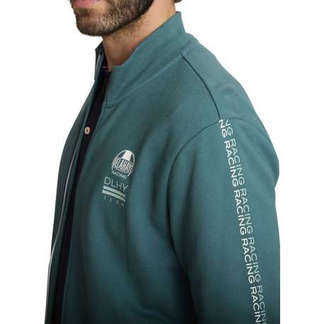 Gilet en coton mélangé uni à coupe ajustée pourvu d'un col montant - Image 4